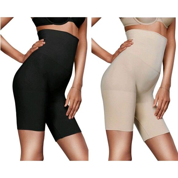 Maidenform Cool Comfort Firm Hi Waist Thigh Slimmer Shapewear 12622 Beige NWT - Picture 16 of 16